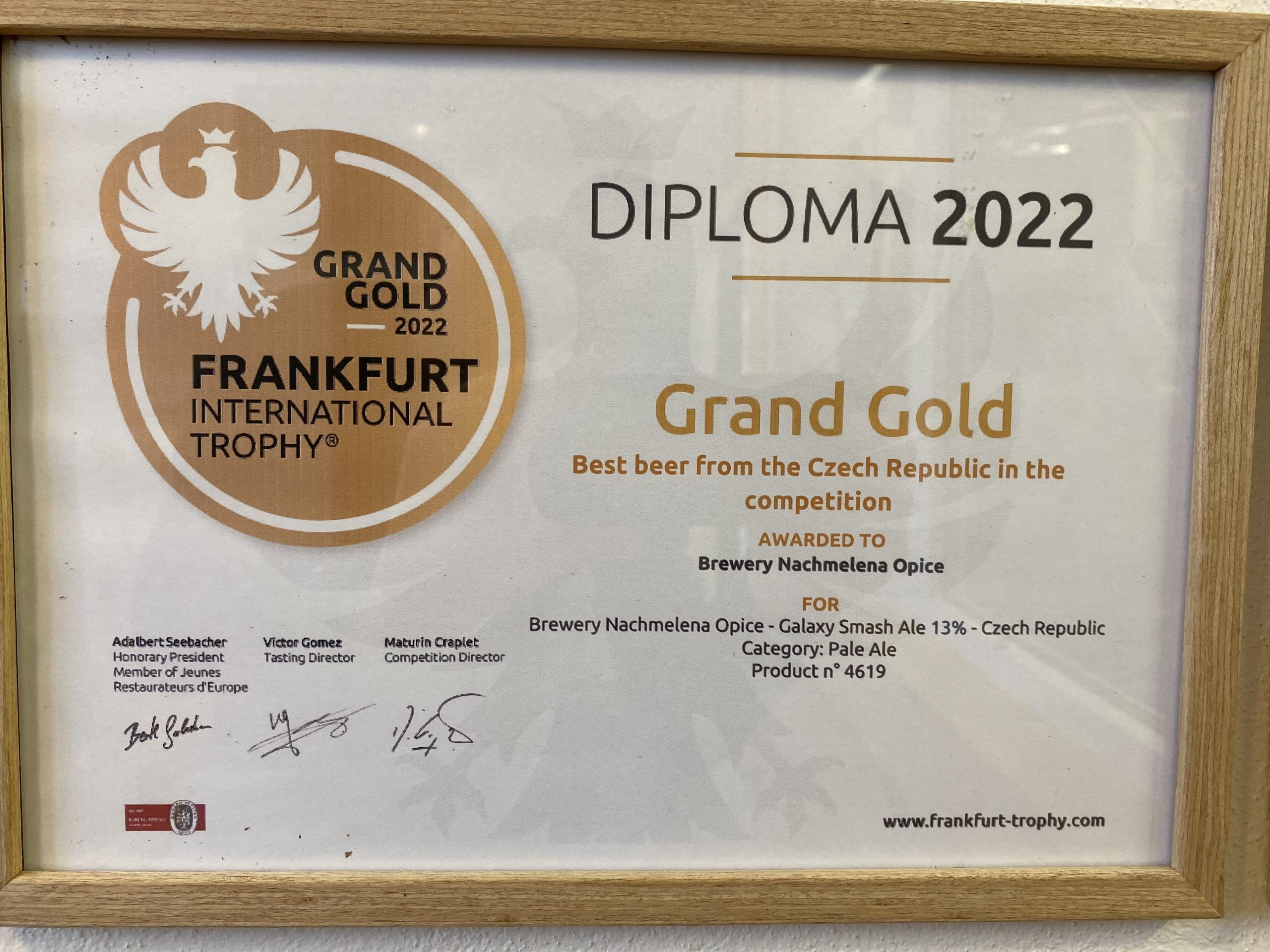Galaxy SMASH Ale 13%: nejlepší české pivo v soutěži na Frankfurt International Trophy 2022
